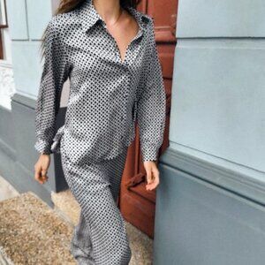 Zara Satin Geometric Print Set